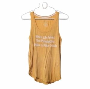 Grayson Threads Pina Colada Soft Yellow Lightweight Summer Tank Top Size Small